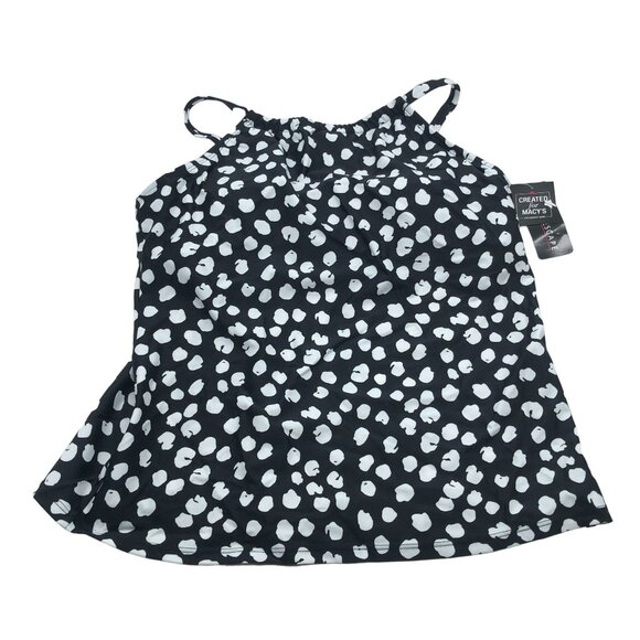 Island Escape Tankini Swim Top Full Bust Support Underwire Black Polka Dot 6 - Picture 3 of 7